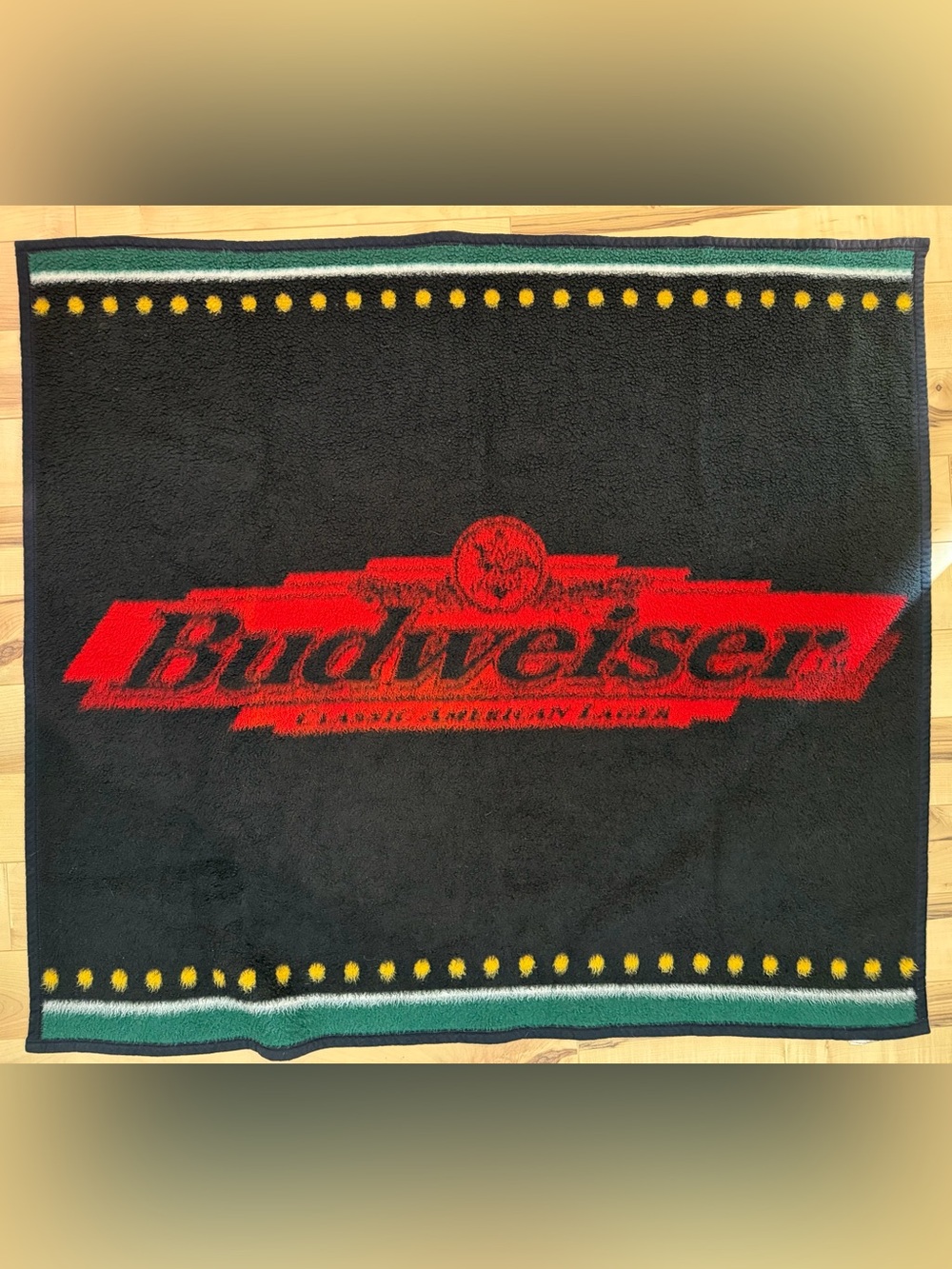 Vintage Biederlack Budweiser reversible acrylic throw blanket